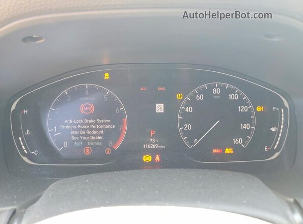 1HGCV1F39KA088454 2019 HONDA ACCORD White Instrument cluster view