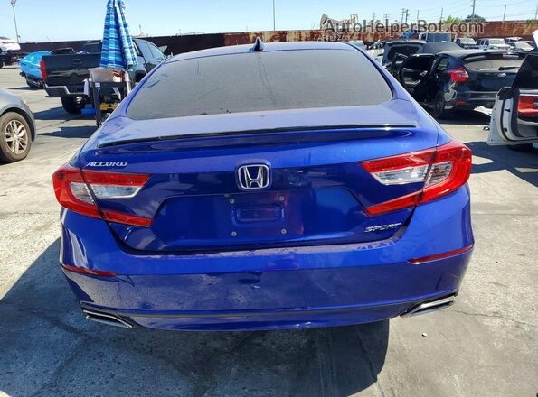 1HGCV1F39MA064383 2021 HONDA ACCORD Blue Vista trasera