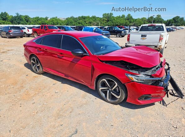 1HGCV1F39MA082396 2021 HONDA ACCORD Red Delantero derecho