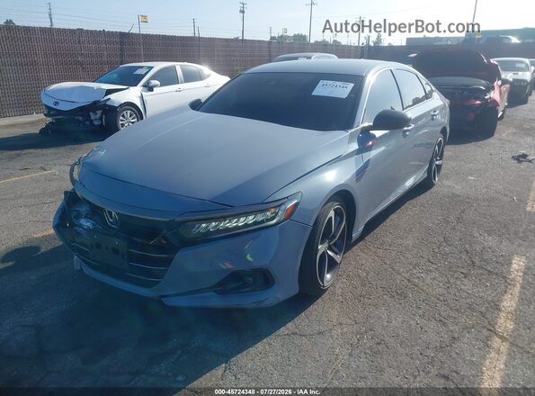 1HGCV1F39NA079161 2022 HONDA ACCORD Light Blue Передня ліва чверть