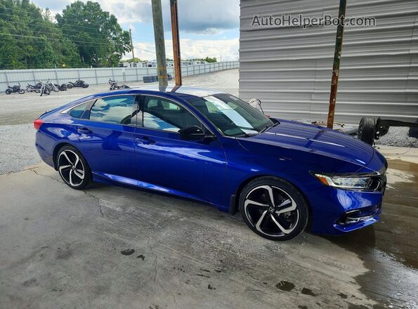 1HGCV1F39NA089852 2022 HONDA ACCORD Blue Przód prawy