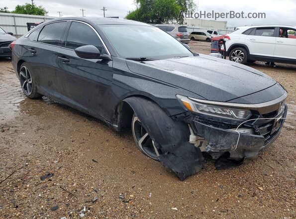 1HGCV1F3XJA130497 2018 HONDA ACCORD Black წინა მარჯვენა