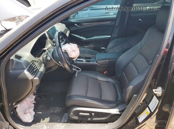 1HGCV1F3XJA130497 2018 HONDA ACCORD Black წინა სალონის ხედი