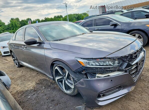 1HGCV1F3XJA215288 2018 HONDA ACCORD Gray Przód prawy