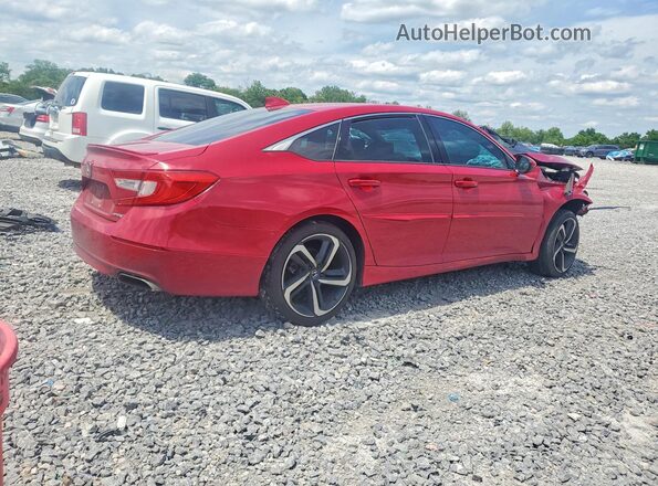 1HGCV1F3XJA218952 2018 HONDA ACCORD Red უკანა მარჯვენა