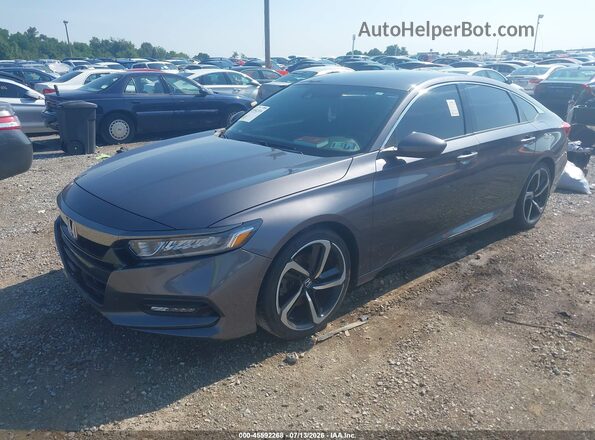 1HGCV1F3XJA243379 2018 HONDA ACCORD Gray Vista tres cuartos delantera izquierda