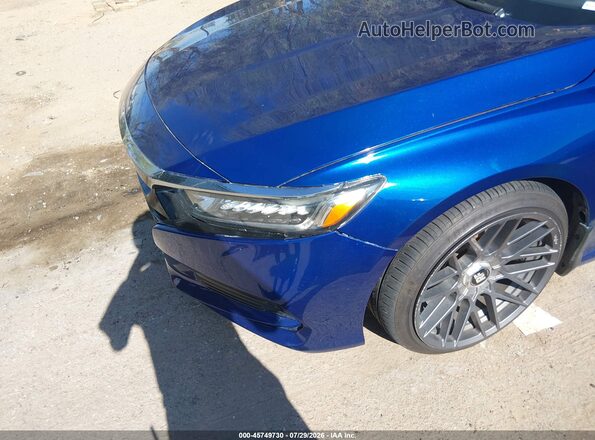 1HGCV1F3XKA093968 2019 HONDA ACCORD Blue Front view