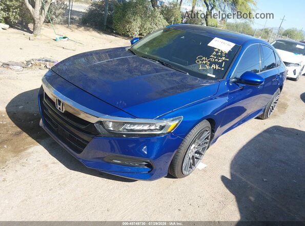 1HGCV1F3XKA093968 2019 HONDA ACCORD Blue Front left