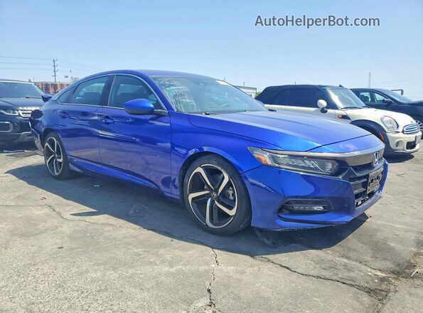 1HGCV1F3XKA099768 2019 HONDA ACCORD Blue Front right