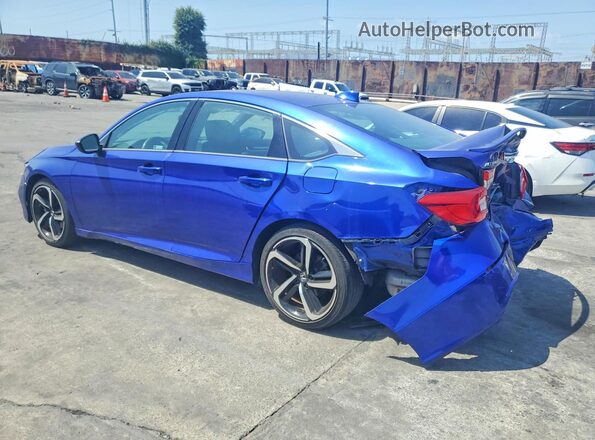 1HGCV1F3XKA099768 2019 HONDA ACCORD Blue Rear left
