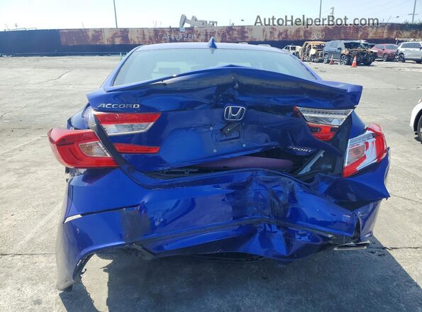1HGCV1F3XKA099768 2019 HONDA ACCORD Blue Rear view