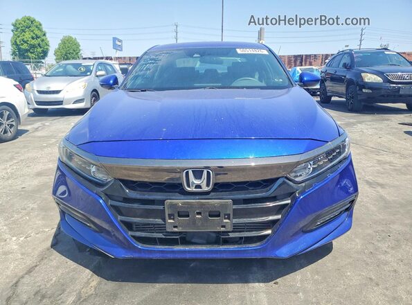 1HGCV1F3XKA099768 2019 HONDA ACCORD Blue Front view