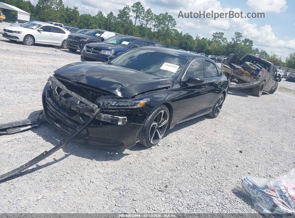 1HGCV1F3XKA136835 2019 HONDA ACCORD Black Առջևի ձախ երեք քառորդ տեսարան
