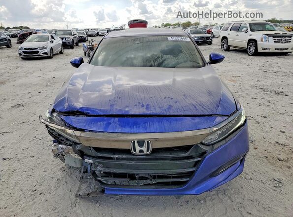 1HGCV1F3XKA140237 2019 HONDA ACCORD Blue Front view
