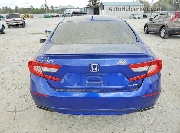 1HGCV1F3XKA140237 2019 HONDA ACCORD Blue Rear view