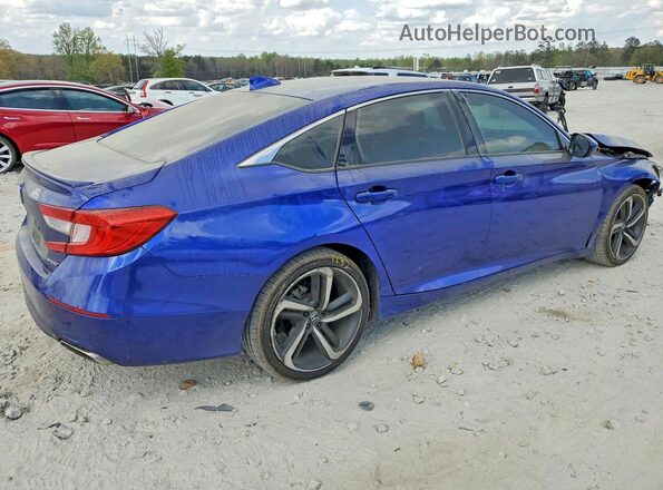 1HGCV1F3XKA140237 2019 HONDA ACCORD Blue Rear right