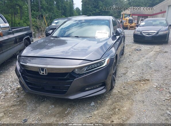 1HGCV1F3XKA142036 2019 HONDA ACCORD Gray წინა მარცხენა ხედი სამი მეოთხედიდან