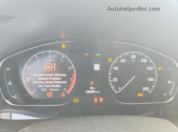 1HGCV1F3XLA071440 2020 HONDA ACCORD White Instrument cluster view