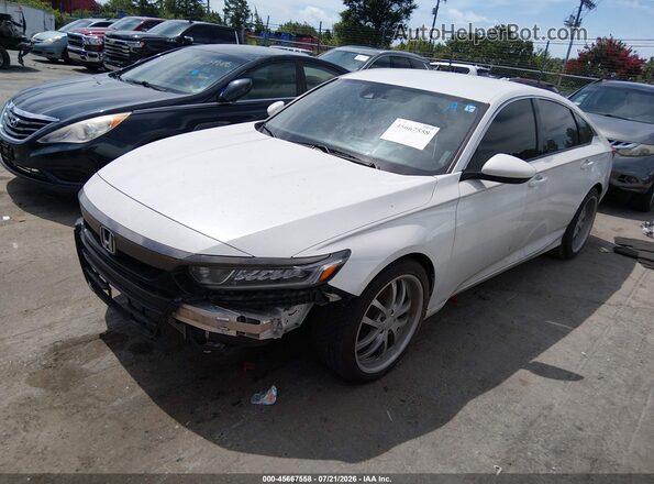 1HGCV1F3XLA089307 2020 HONDA ACCORD Белый Передняя левая четверть