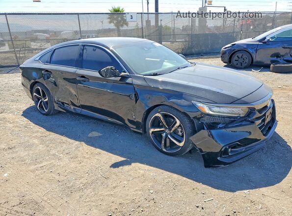 1HGCV1F3XMA084108 2021 HONDA ACCORD Black Front right
