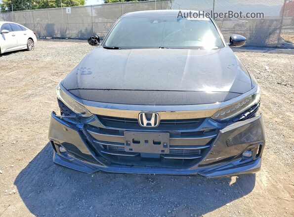 1HGCV1F3XMA084108 2021 HONDA ACCORD Black Front view
