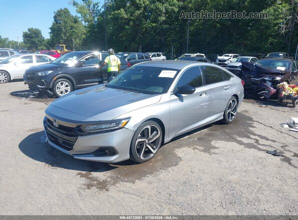 1HGCV1F3XMA106687 2021 HONDA ACCORD Серебряный Передняя левая четверть