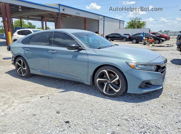 1HGCV1F3XNA006204 2022 HONDA ACCORD Бирюзовый Передняя правая четверть