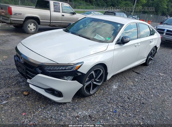 1HGCV1F3XNA119327 2022 HONDA ACCORD White წინა მარცხენა ხედი სამი მეოთხედიდან