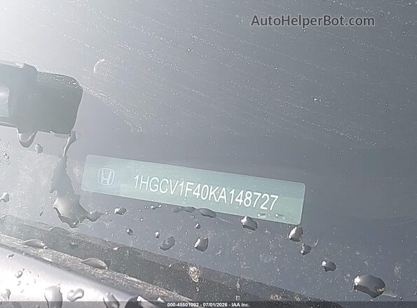 1HGCV1F40KA148727 2019 HONDA ACCORD Black Vista del compartimento del motor