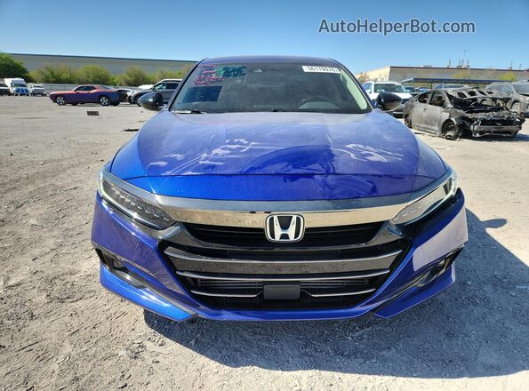 1HGCV1F40NA091210 2022 HONDA ACCORD Blue წინა ხედი