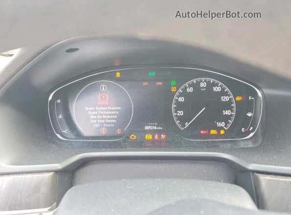 1HGCV1F41KA106406 2019 HONDA ACCORD White Vista del cuadro de instrumentos