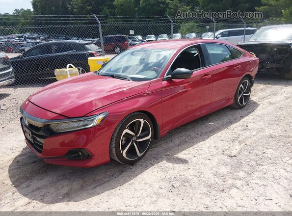 1HGCV1F41MA061163 2021 HONDA ACCORD Red Przód lewy