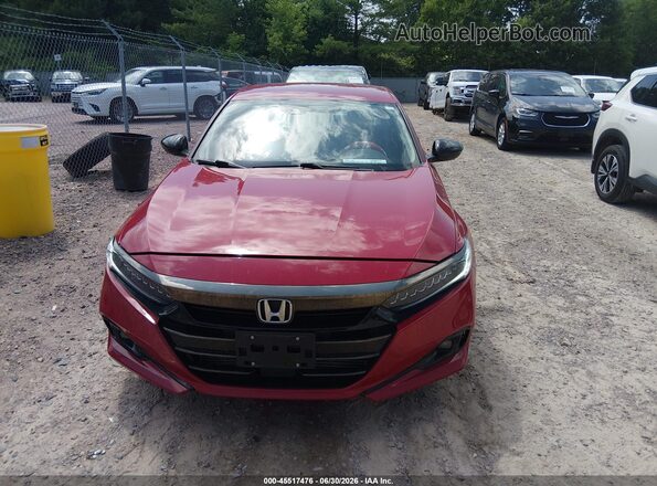 1HGCV1F41MA061163 2021 HONDA ACCORD Red Widok zestawu wskaźników