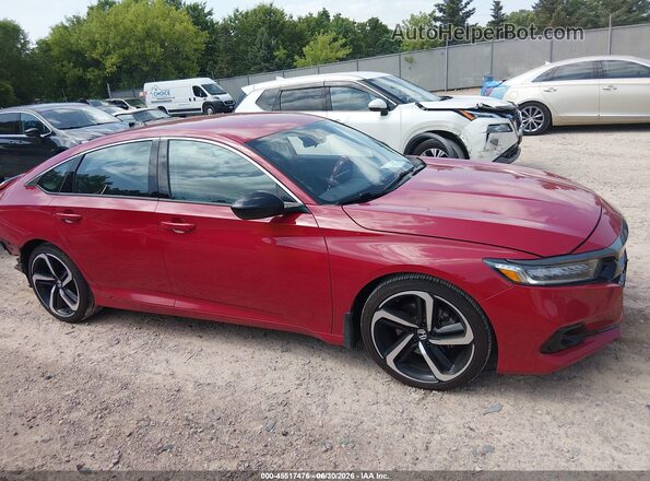 1HGCV1F41MA061163 2021 HONDA ACCORD Red Widok wnętrza z tyłu