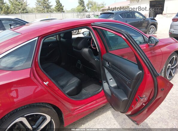 1HGCV1F41MA061163 2021 HONDA ACCORD Red Widok naklejki z numerem VIN