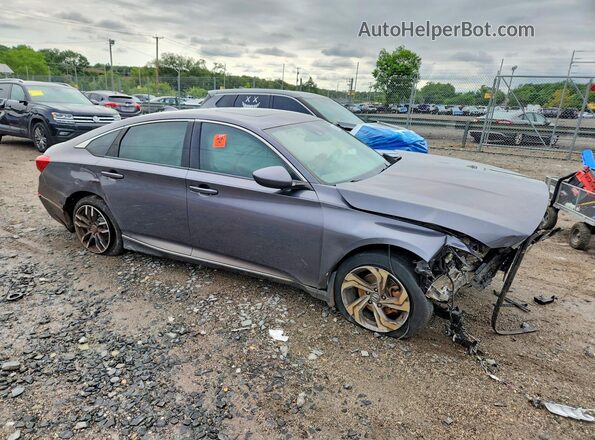 1HGCV1F42JA010363 2018 HONDA ACCORD Серый Передняя правая четверть