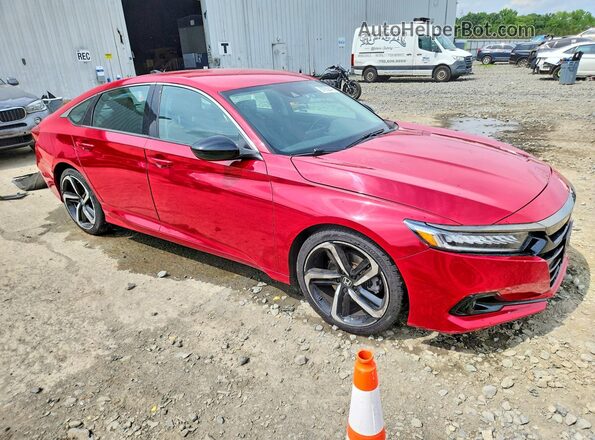 1HGCV1F42MA003238 2021 HONDA ACCORD Красный Передняя правая четверть