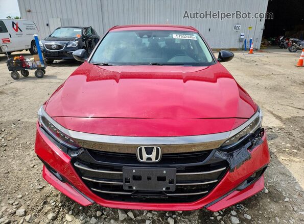 1HGCV1F42MA003238 2021 HONDA ACCORD Красный Вид спереди
