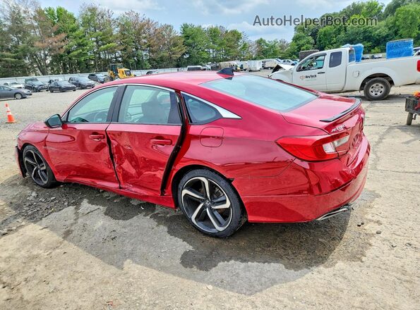 1HGCV1F42MA003238 2021 HONDA ACCORD Красный Задняя левая четверть
