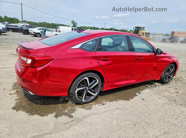 1HGCV1F42MA003238 2021 HONDA ACCORD Красный Задняя правая четверть