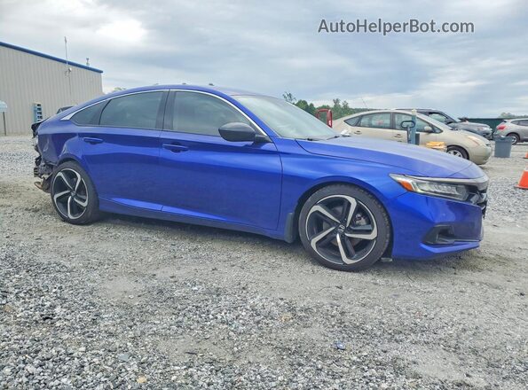 1HGCV1F42MA124240 2021 HONDA ACCORD Blue Առջևի աջ
