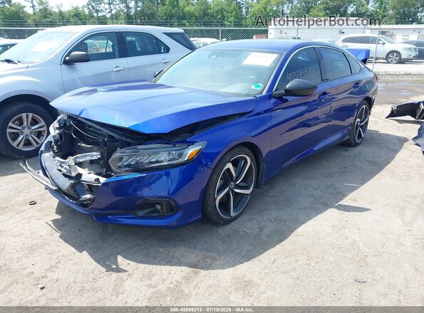 1HGCV1F42NA022518 2022 HONDA ACCORD Blue Առջևի ձախ երեք քառորդ տեսարան