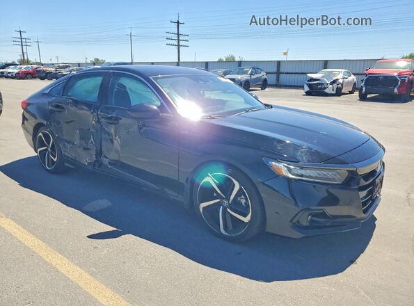 1HGCV1F42NA036581 2022 HONDA ACCORD Black Przód prawy