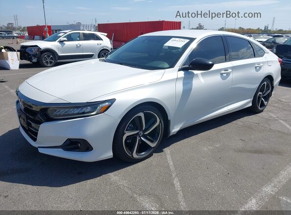 1HGCV1F42NA084694 2022 HONDA ACCORD Белый Передняя левая четверть