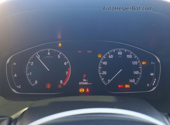 1HGCV1F43LA109485 2020 HONDA ACCORD White Widok zestawu wskaźników