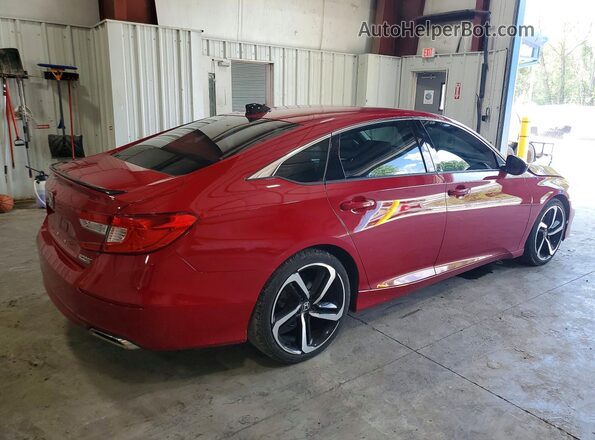 1HGCV1F43MA091393 2021 HONDA ACCORD Maroon Rear right