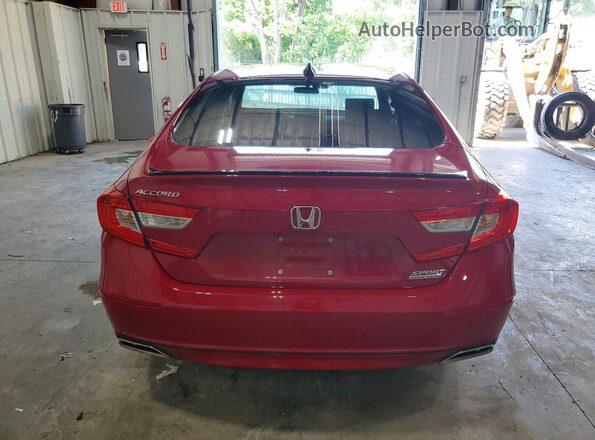 1HGCV1F43MA091393 2021 HONDA ACCORD Maroon Rear view
