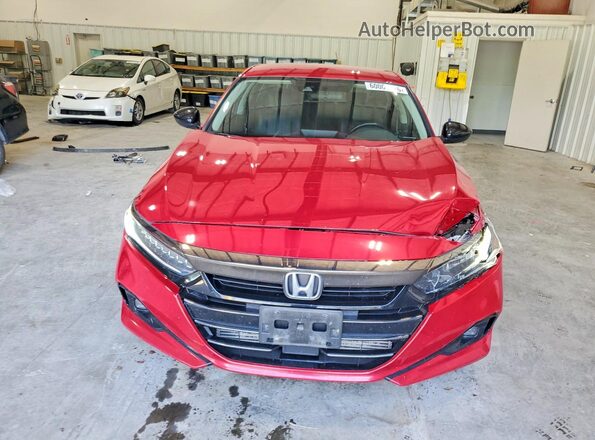 1HGCV1F43MA091393 2021 HONDA ACCORD Maroon Front view