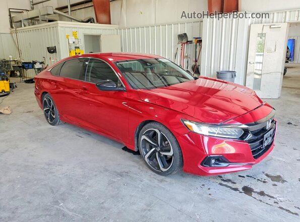 1HGCV1F43MA091393 2021 HONDA ACCORD Maroon Front right