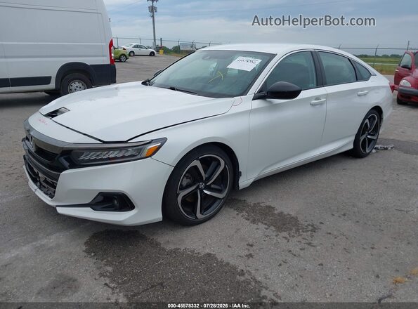 1HGCV1F43NA001256 2022 HONDA ACCORD Белый Передняя левая четверть